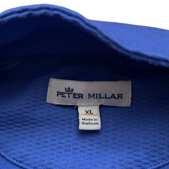 Peter Millar 1/4 Zip Pullover Mens XL Perth Engineered Stripe Performance Blue - Picture 4 of 6